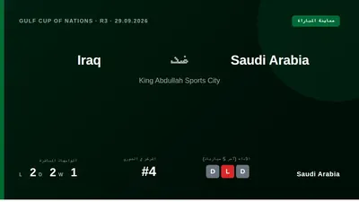 يستعد المنتخب السعودي لمواجهة نظيره العراقي في الجولة الثالثة من خليجي 27 على ملعب الملك عبد الله الرياضي، بعد أن عزز...